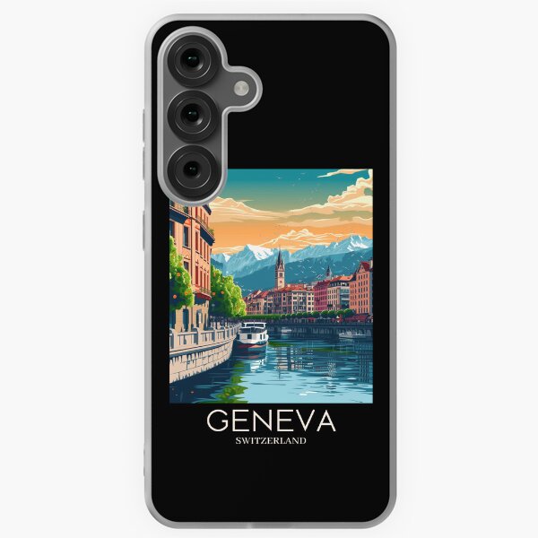 Item preview, A Pop Art Travel Print of Geneva - Switzerland  designed and sold by StudioRedKoala.
