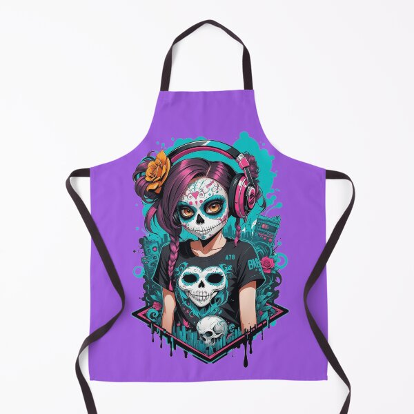 Item preview, Pink Headphones Sugar Skull Girl designed and sold by A78-Designs.