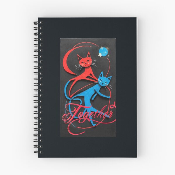 Item preview, Together on a black background of blue and red kinetic cats connected by a fillf it designed and sold by Creativesphotos.