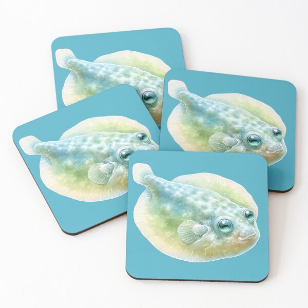 Item preview, Deep Sea Creature, Cartoon Pelican Flounder, Marine life designed and sold by digidecalden.