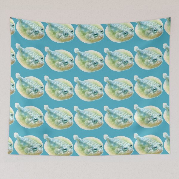 Item preview, Deep Sea Creature, Cartoon Pelican Flounder, Marine life designed and sold by digidecalden.