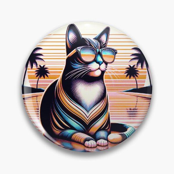Item preview, A retro cat resting on the beach. designed and sold by veroniss.