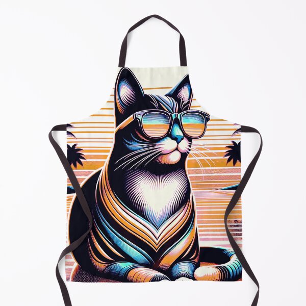 Item preview, A retro cat resting on the beach. designed and sold by veroniss.