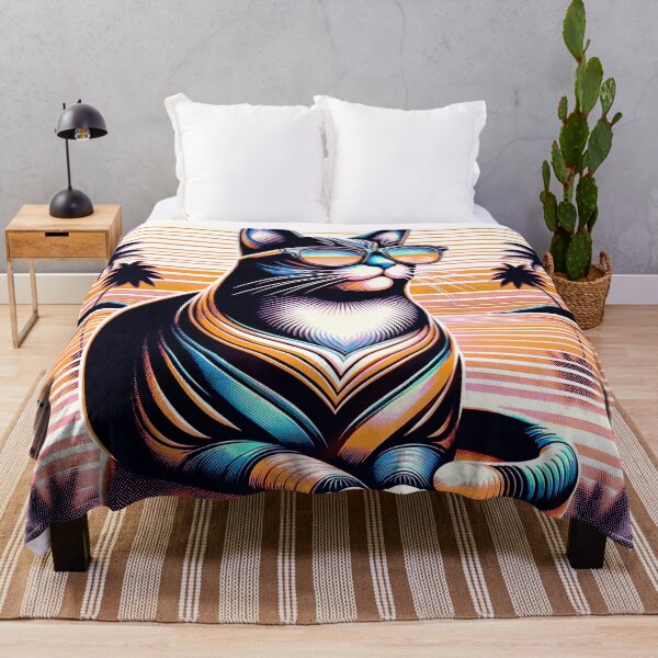 Item preview, A retro cat resting on the beach. designed and sold by veroniss.
