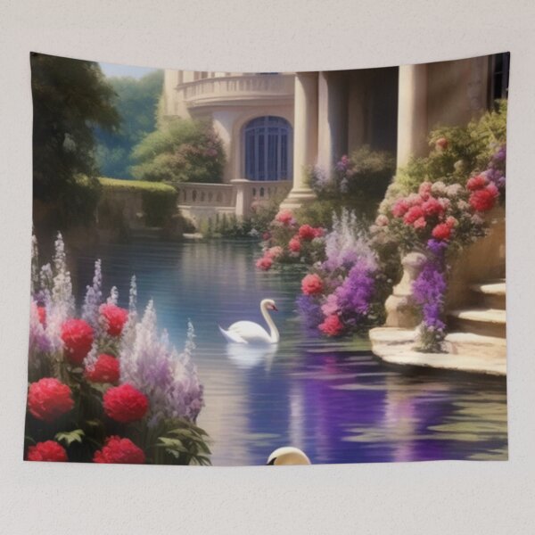 Item preview, Swans and Flowers at the Chateau designed and sold by TheDarkWardrobe.