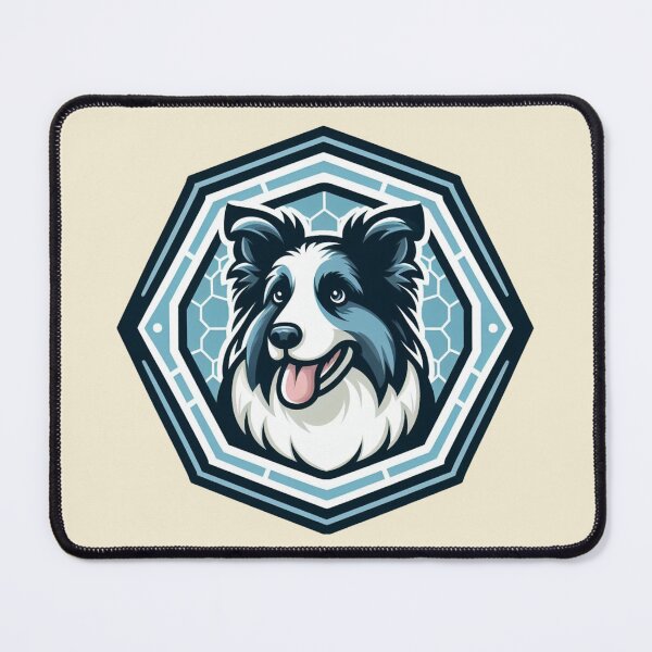 Item preview, Border Collie Blue Merle Herding Dog Cartoon Illustration Happy designed and sold by CoffeeIsATrip.