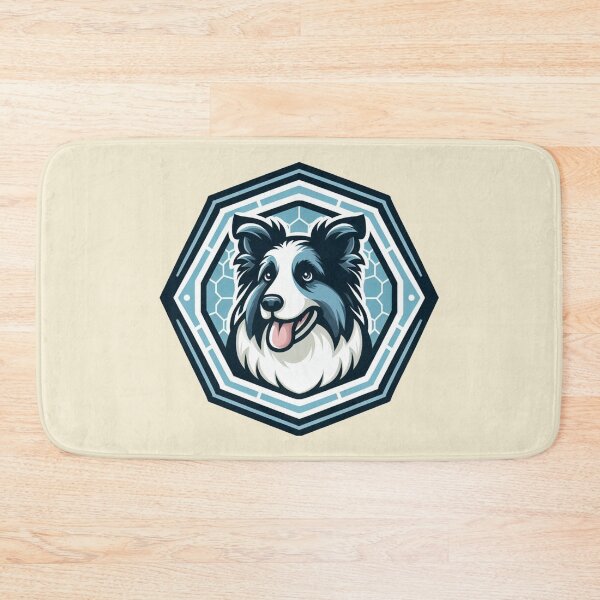 Item preview, Border Collie Blue Merle Herding Dog Cartoon Illustration Happy designed and sold by CoffeeIsATrip.