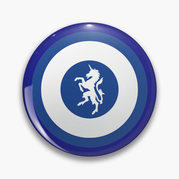 Item preview, Unicorn Scottish blue white retro mod roundel designed and sold by ModSupporters.
