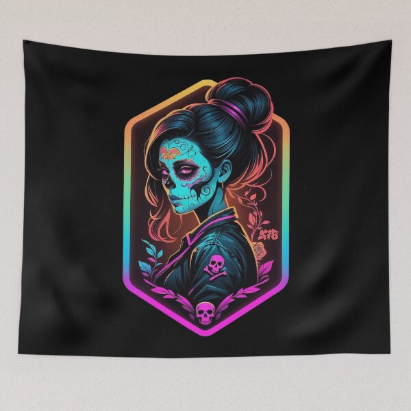 Item preview, Neon Sugar Skull Girl designed and sold by A78-Designs.