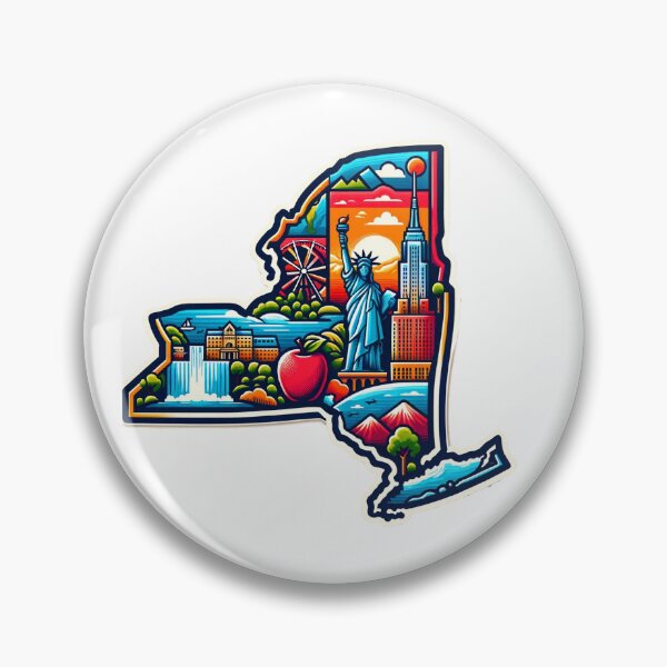 Item preview, New York State vibrant design map designed and sold by MindblowingShop.