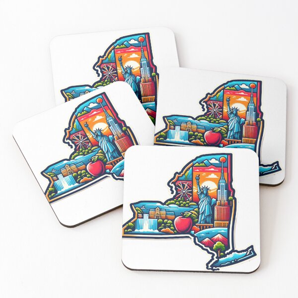 Item preview, New York State vibrant design map designed and sold by MindblowingShop.