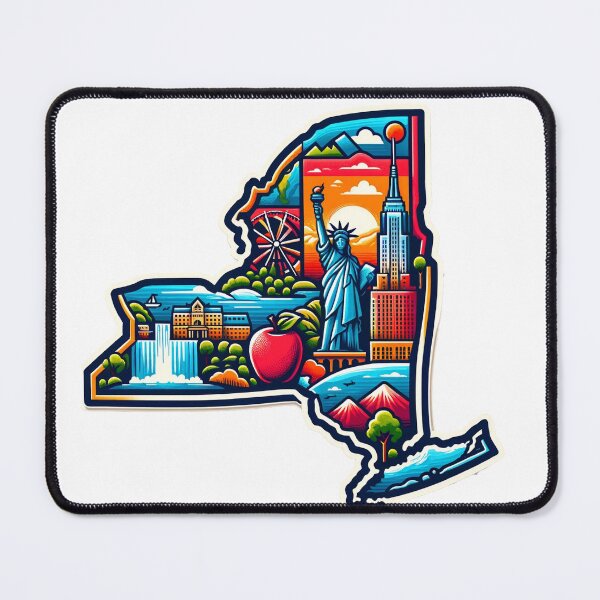 Item preview, New York State vibrant design map designed and sold by MindblowingShop.