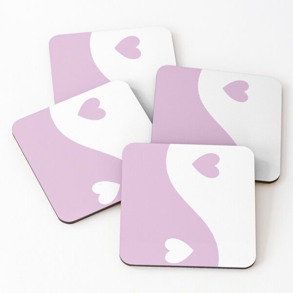 Item preview, Yin Yang Hearts Lavender and White Aesthetic designed and sold by LinDraws.