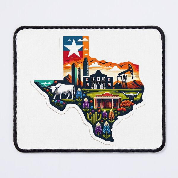 Item preview, Texas State Vibrant design map designed and sold by MindblowingShop.
