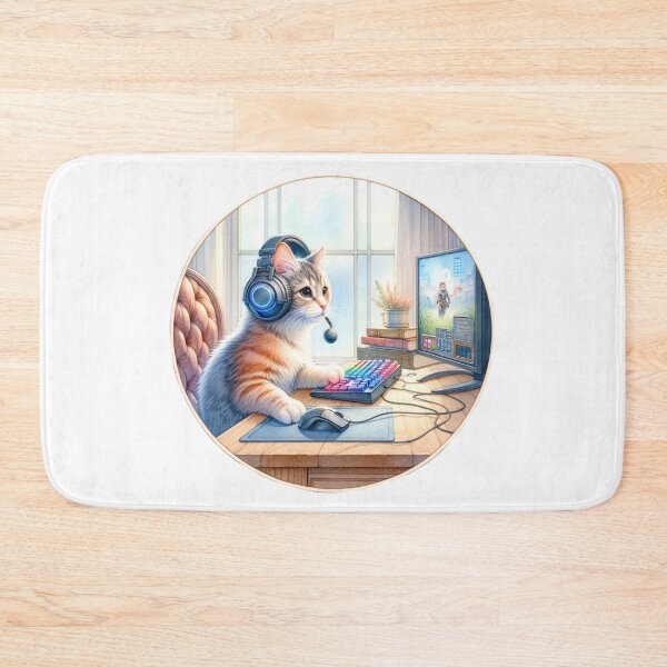Item preview, Gaming Cat | Cute | Gaming | Serene designed and sold by ShopCoolStop.