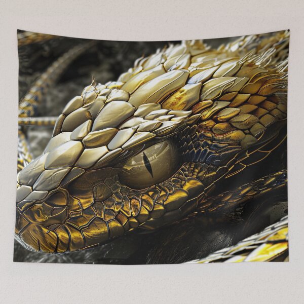 Item preview, Golden Dragon Snake Illustration    designed and sold by OccultDreams.