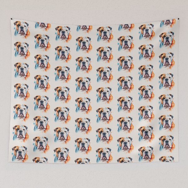 Item preview, Colorful Watercolor English Bulldog Portrait  designed and sold by anyasevchenko.