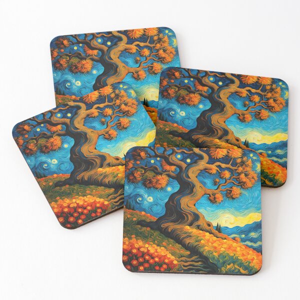 Item preview, tree painting in a starry night designed and sold by rhadooss.