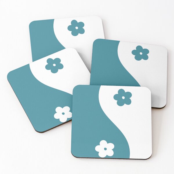 Item preview, Yin Yang Flower Teal and White Aesthetic designed and sold by LinDraws.