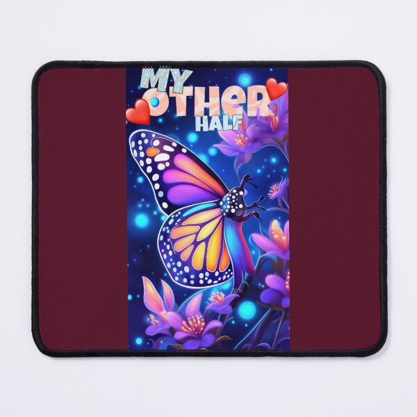 Item preview, My other half on a starry background of half butterflies gathering flowers designed and sold by Creativesphotos.