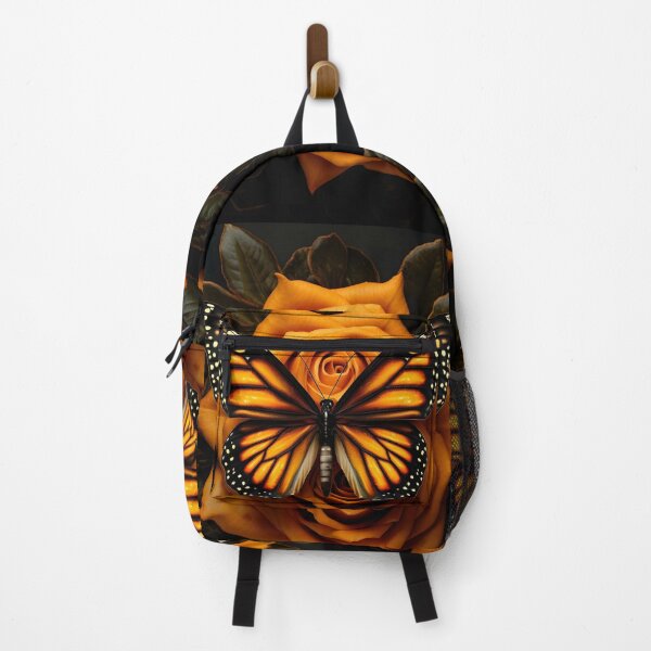 Item preview, Vibrant orange Monarch Butterfly with roses designed and sold by dcrc.