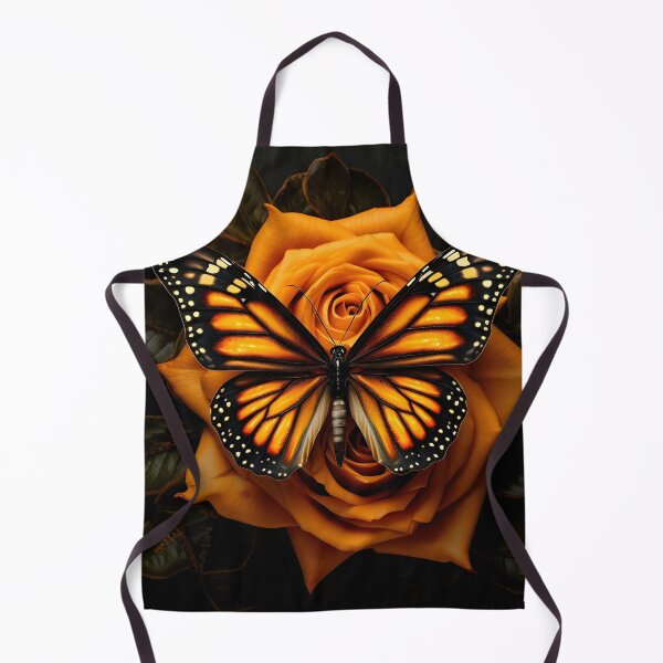 Item preview, Vibrant orange Monarch Butterfly with roses designed and sold by dcrc.