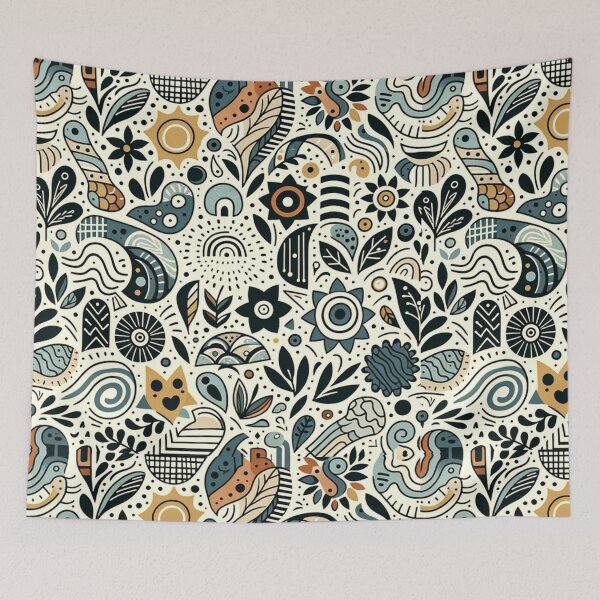 Item preview, Folkloric Doodle V1 designed and sold by GracePaigePlaza.
