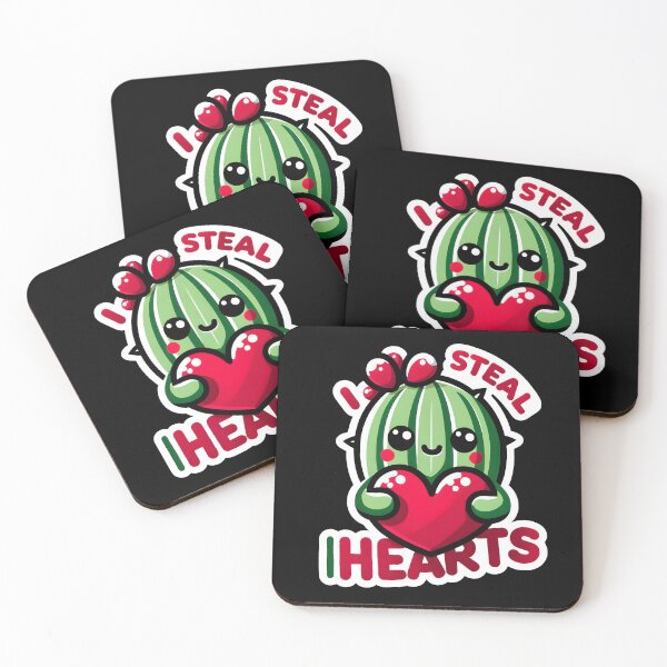 Item preview, I Steal Hearts Cute Cactus Character Design designed and sold by WickedAI.