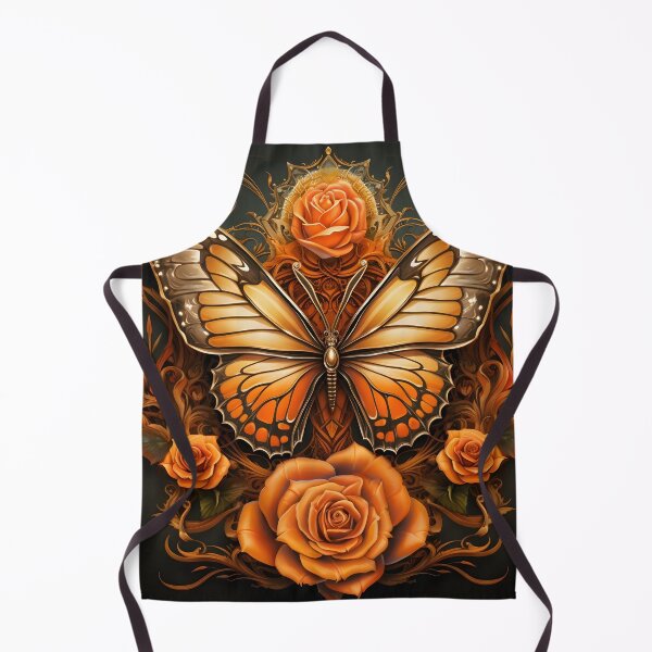 Item preview, Vibrant orange Monarch Butterfly with roses designed and sold by dcrc.