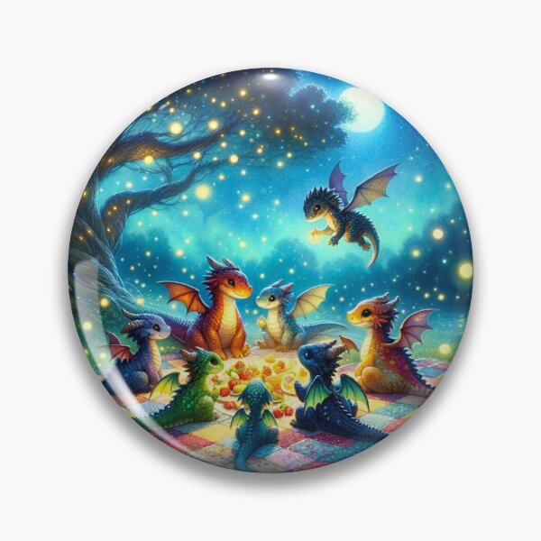Aperçu de l'œuvre Pique-nique magique du dragon | Fantaisie | Dragons | Serein créée et vendue par ShopCoolStop.