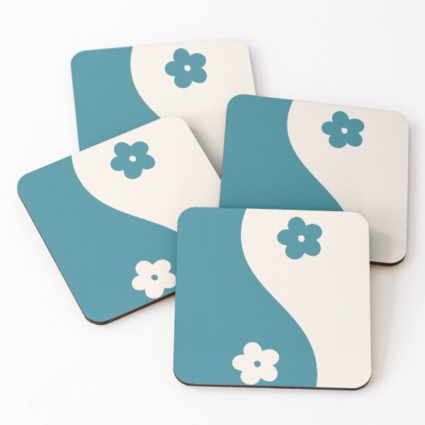 Item preview, Yin Yang Flower Teal and Beige Aesthetic designed and sold by LinDraws.