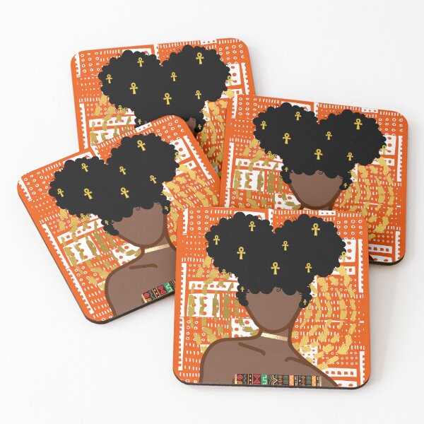 Item preview, Black Woman with Afro Puff Hair Art  designed and sold by AJdodd.