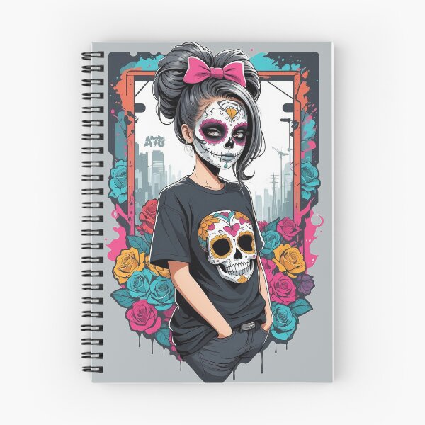 Item preview, Framed Sugar Skull Girl with Flowers designed and sold by A78-Designs.