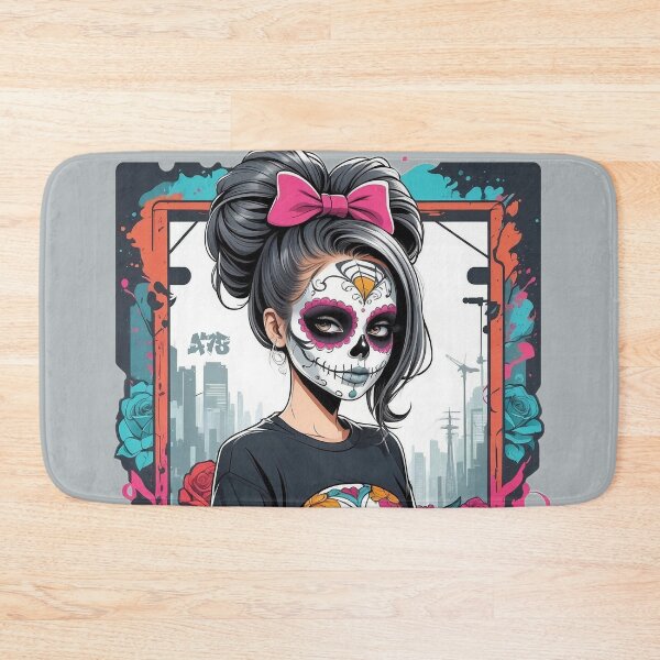 Item preview, Framed Sugar Skull Girl with Flowers designed and sold by A78-Designs.