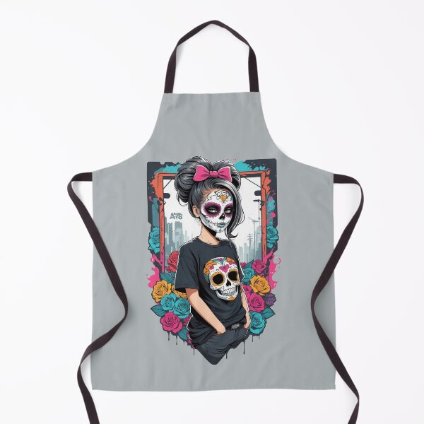 Item preview, Framed Sugar Skull Girl with Flowers designed and sold by A78-Designs.