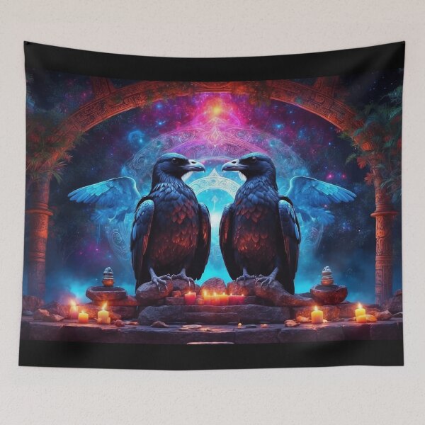 Aperçu de l'œuvre Corbeaux mystiques avec des ailes d'ange créée et vendue par ZION-E-Store.