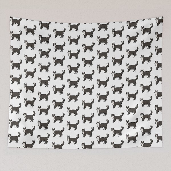 Artikelvorschau, Longhair Cat Tuxedo White Black White Cat entworfen und verkauft von JunoPrintsStore.