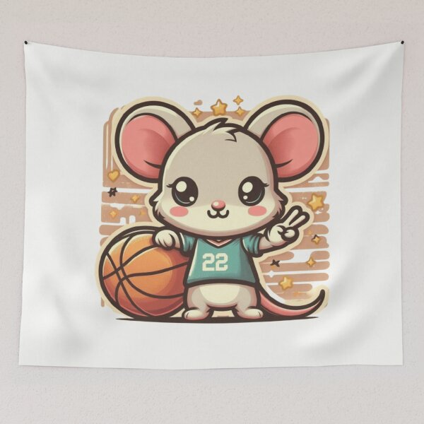 Item preview, Cute mouse with a basketball  designed and sold by Culmika.