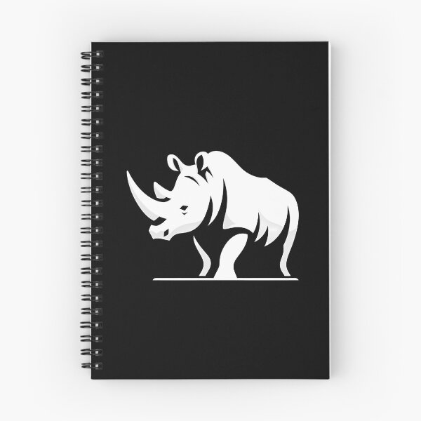 Aperçu de l'œuvre Art minimaliste du logo du rhinocéros blanc créée et vendue par ByteyCreatives.