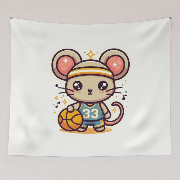 Item preview, Cute mouse with a basketball  designed and sold by Culmika.