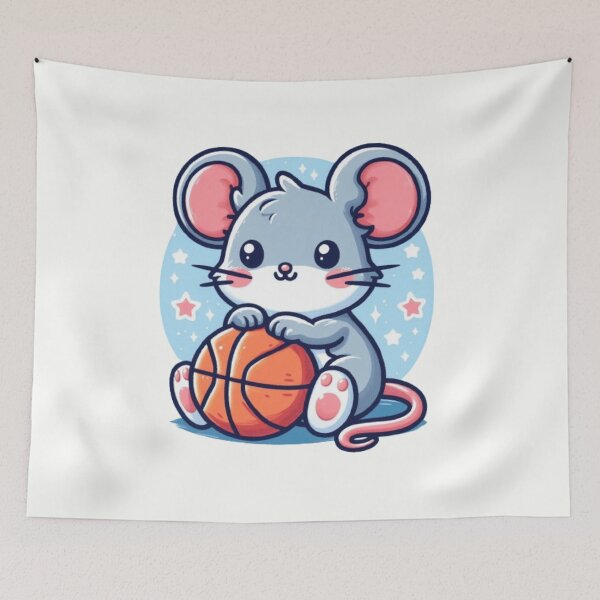 Item preview, Cute mouse with a basketball  designed and sold by Culmika.