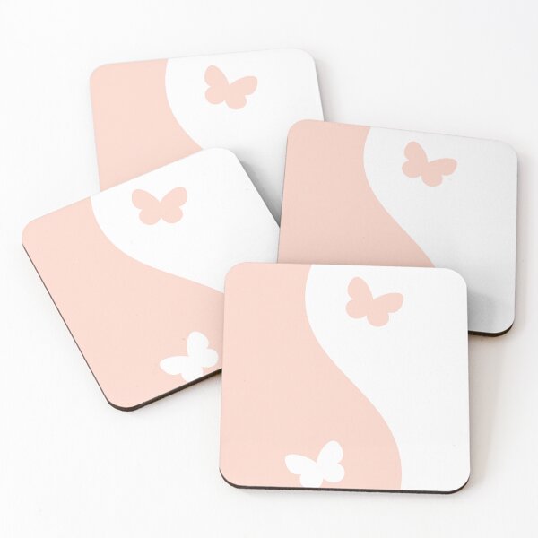 Item preview, Yin Yang Butterfly Light Peach and White Aesthetic designed and sold by LinDraws.