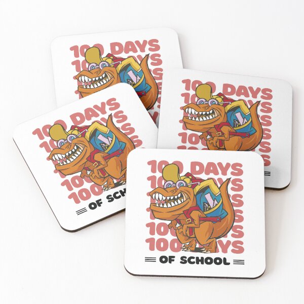 Item preview, 100 Days of school typography featuring a T-rex dino with bacpack #1 designed and sold by XYDstore.