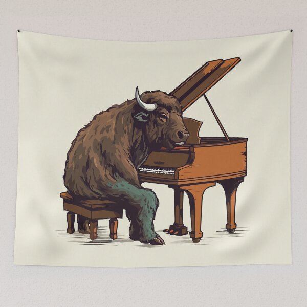 Item preview, Buffalo Playing Piano designed and sold by Amir Faysal.