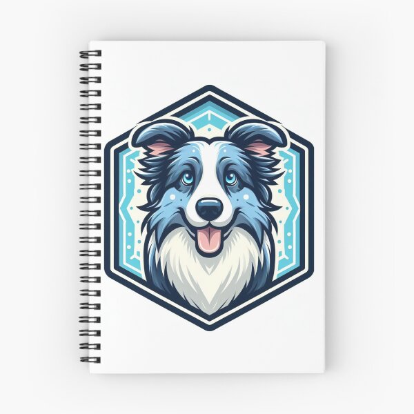 Item preview, Border Collie Blue Merle Herding Dog Cartoon Illustration Bright designed and sold by CoffeeIsATrip.