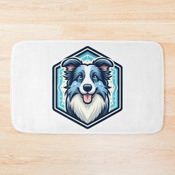 Item preview, Border Collie Blue Merle Herding Dog Cartoon Illustration Bright designed and sold by CoffeeIsATrip.