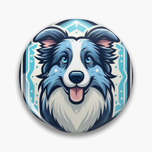 Item preview, Border Collie Blue Merle Herding Dog Cartoon Illustration Bright designed and sold by CoffeeIsATrip.