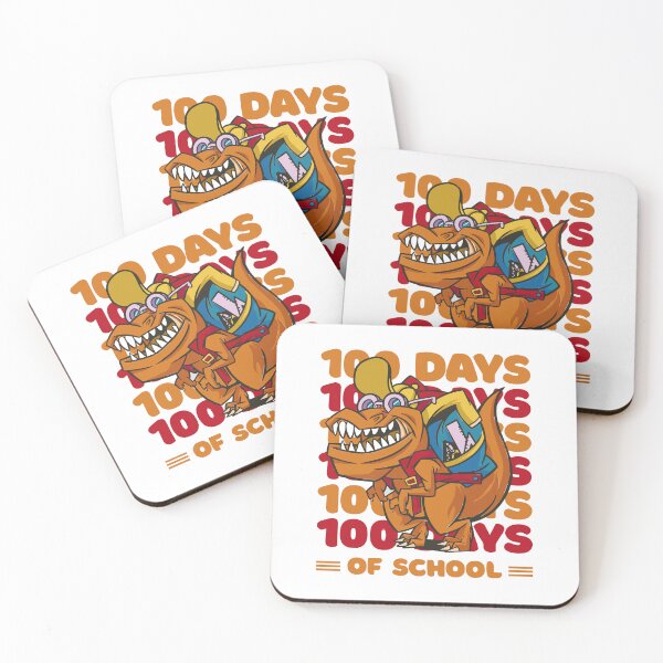 Item preview, 100 Days of school typography featuring a T-rex dino with bacpack #3 designed and sold by XYDstore.