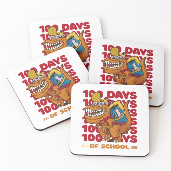 Item preview, 100 Days of school typography featuring a T-rex dino with bacpack #5 designed and sold by XYDstore.