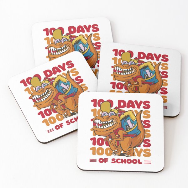 Item preview, 100 Days of school typography featuring a T-rex dino with bacpack #4 designed and sold by XYDstore.